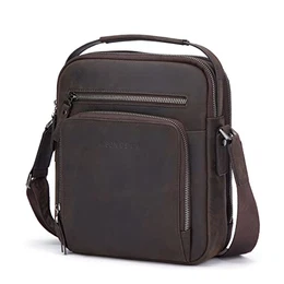 Herren Taschen Echtleder Umhängetasche Retro Messenger Casual Business Handtasche Umhängetaschen Schultasche Schwarz for Herren