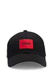 Herren Men-X 581-RL Cap aus Baumwoll-Twill mit rotem Logo-Label Schwarz Stck