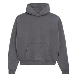 einfarbiger Basic Oversized Hoodie Premium Herren & Damen Kapuzenpullover (Unisex) Schwerer Stoff mit 360 GSM Made in Turkey (Grey XL)