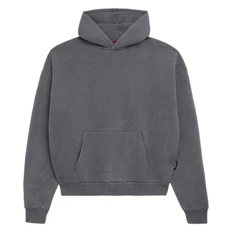 Prohibited Blanks einfarbiger Basic Oversized Hoodie Premium Herren & Damen Kapuzenpullover (Unisex) Grau