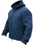 TACVASEN Herren Fleecejacke Military Outdoor Winddichte Jacke mit Kapuze Königsblau