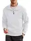 COOFANDY Herren Kapuzen-Sweatshirt Langarm Mode Gym Athletic Hoodies Solid Plaid Jacquard Pullover mit Tasche, Typ 3-weiß, Large