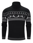 Freshhoodies Herren Rollkragenpullover Winter Schwarz