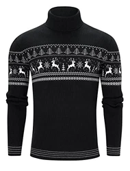 Freshhoodies Herren Rollkragenpullover Winter Schwarz