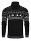 Freshhoodies Weihnachtspullover Rollkragenpullover Herren Winter Pullover Männer Herren Rollkragen Langarmshirt Weihnachten Sweater Schwarz M