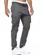 Indicode Herren Mathen Cargohose aus 98% Baumwolle inkl. Gürtel   Cargo Hose für Männer Iron M
