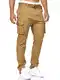 Indicode Herren Mathen Cargohose aus 98% Baumwolle inkl. Gürtel   Cargo Hose für Männer Amber S