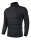 iWoo Herren Rollkragenpullover Turtleneck Strickpullover Warme Basic Feinstrick Rollkragenpullover Männer Pullover, Dunkelgrau M