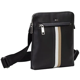 Herren Umhängetasche Ray S_S-zip env mit Signature-Streifen, Black