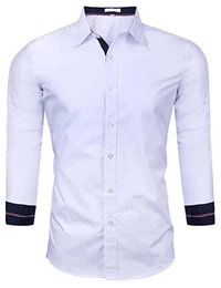 Hemd Herren Langarm Business Oberhemd Modern Freizeithemden Männer Bügelleichtes S-XXL