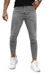 GINGTTO Herren Slim Fit Stretch Jeanshose Designer Denim Hose Jeans (32) Grau