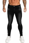 GINGTTO Herren Jeans Slim Fit Schwarz