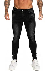 GINGTTO Herren Jeans Slim Fit Schwarz