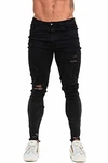 GINGTTO Herren Jeans Skinny Stretch Jeanshose Schwarz