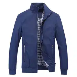 Herren leichte Jacke für Frühling Sommer Reißverschluss Outdoor Jacke Casual Bomber Einfarbige Winddichte Jacke Halskette Mann Jacke Aviator Thin Classic Casual(Dunkelblau,M)