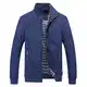 KUDORO Herren leichte Jacke für Frühling Sommer Reißverschluss Outdoor Jacke Casual Bomber Einfarbige Winddichte Jacke Halskette Mann Jacke Aviator Thin Classic Casual(Dunkelblau,M)