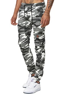 Code47 Herren Chino Pants Jeans Skinny Fit Modell 3301 Weiß Camouflage (3301)