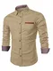 Meilicloth Business Hemd Herren Cowboy Hemd Jeanshemd Freizeithemd Langarm Denim Shirt Langarmhemd Freizeit Bügelleicht Oktoberfest Hemden Casual Kentkragen Slim fit Khaki M