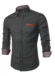 Hemd Herren Langarm Jeanshemd Herren Cowboy-Style Langarmhemd Denim Shirt Freizeithemd Herren Business Casual Männer Westernhemd Kent-Kragen Regular Fit Schwarz S