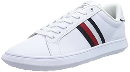 Herren Cupsole Sneaker Corporate Leather Cup Stripes Schuhe , Weiß (White), 41 EU