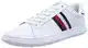 Tommy Hilfiger Herren Cupsole Sneaker Corporate Leather Cup Stripes Schuhe , Weiß (White), 41 EU