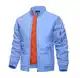 KEFITEVD Übergangsjacke Herren Herbst Winter Wattiert Herrenjacke Übergangsjacke Bomber Blouson Freizeitjacke Hellblau M