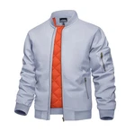 KEFITEVD Herren Übergangsjacke Bomber Pilotenjacke Hellgrau KEFITEVD Herren Übergangsjacke Bomber Pilotenjacke Hellgrau