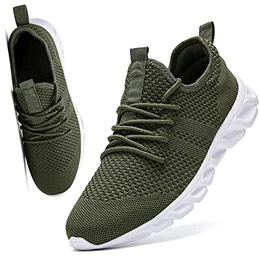 Laufschuhe Herren Sneaker Sportschuhe Turnschuhe Straßenlaufschuhe Leichtgewichts Männer Running Schuhe Walkingschuhe Tennisschuhe Fitnessschuhe Joggingschuhe Grün 43 EU