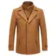 KUDORO Herren Wintermantel Wolle Kurzmantel Herren Wollmantel Mittellang Peacoat Herren Casual Slim Fit für Business Freizeit(Braun2,S)