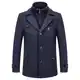 KUDORO Herren Wintermantel Wolle Kurzmantel Herren Wollmantel Mittellang Peacoat Herren Casual Slim Fit für Business Freizeit(Kriegsmarine2,M)