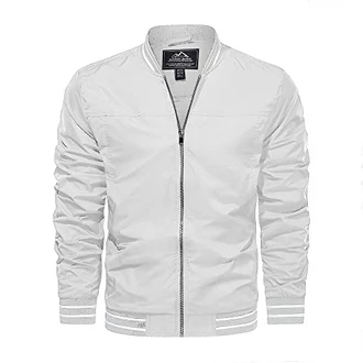 KEFITEVD Blouson Bomberjacke Herren Weiß