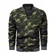 KEFITEVD Bomberjacke Herren Leicht Bomber Blouson Baseball Kragen Casual College Jacke Sommer Herrenjacke Grün Camo M