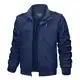 KEFITEVD Jacke Herren Übergang Frühling Herbst Herrenjacke Army Jacke Männer Übergangsjacke Outdoor Jacke Baumwolljacke Stehkragen Denimblau M
