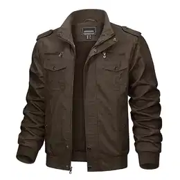 Männer Übergangsjacke Herren Stehkragen Jacke Arbeitsjacke Männer Cargo Jacke Übergang Sommerjacke Outdoor Jacke Freizeitjacke Kaffee M