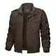 KEFITEVD Männer Übergangsjacke Herren Stehkragen Jacke Arbeitsjacke Männer Cargo Jacke Übergang Sommerjacke Outdoor Jacke Freizeitjacke Kaffee M