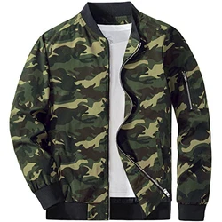 KEFITEVD Bomberjacke Herren Übergangsjacke Armeegrün/Camo