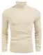 COOFANDY Pullover für Herren Rollkragenpullover Winter Warm Slim fit Longsleeve Freizeit Rollkragen Männer Pullover Beige M