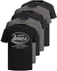 JACK & JONES Herren 5er-Pack T-Shirts aus Baumwolle in vielen Farben und Styles (Regular Fit Opt 1, L)