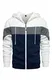 Herren-Kapuzenpullover mit Reißverschluss, Farbblock-Kapuze, Sweatshirt, langärmelig, Patchwork-Tops mit Taschen, weiß, M