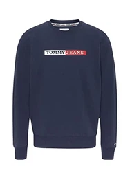Herren TJM Reg Essential Graphic Crew Sweatshirts, Twilight Navy, M