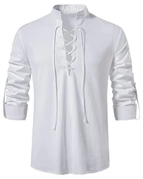 Freizeithemd Herren Regular Fit Leinen Hemd Herren Langarm Hemd Herren Regular Fit Weiß M
