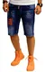 RMK Herren Jeans Short Shorts Sommer Bermuda Kurze Freizeithose Denim Hose Streetwear B.702 W32