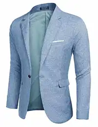 Sakko Herren Freizeit Schwarz Blazer Slim Fit Modern Männer Arbeit Anzug Jackett Leichte hellblau M Große Größen
