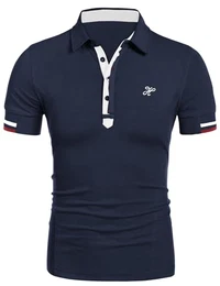 Herren Polohemd Kurzarm Slim Fit Atmungsaktiv Polo Shirts Tops Classic Polo Shirts Männer Oberteil (Navy Blau M)