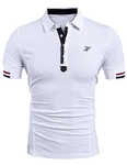 COOFANDY Casual Slim Fit Polohemd Herren Kurzarm Classic Polo Tees Weiß