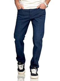 Herren Jeans Clark ARIS Regular Fit Straight Leg Denim Herrenhose (Rinsed Dark Blue Denim, 32W / 32L)