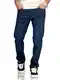 JACK & JONES Herren Jeans Clark ARIS Regular Fit Straight Leg Denim Herrenhose (Rinsed Dark Blue Denim, 32W / 32L)
