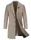 PaulJones Herren Hochzeit Festlich Dunffecoat Casual Vintage Seitentaschen Wintermantel Kaffee M