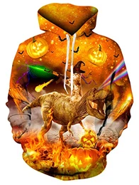 3D Hoodie Herren Katze Kapuzenpul Coole Pullover Langarm Fleece Lava Sweatshirt für Teen Jungen Mädchen M