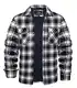 KEFITEVD Hemdjacke Herren Karo Jacke Freizeit Flanell Hemd Casual Kariert Baumwolljacke Warm Übergangsjacke Langarm Check Shirt Arbeitshemd mit Brusttaschen Schwarz M